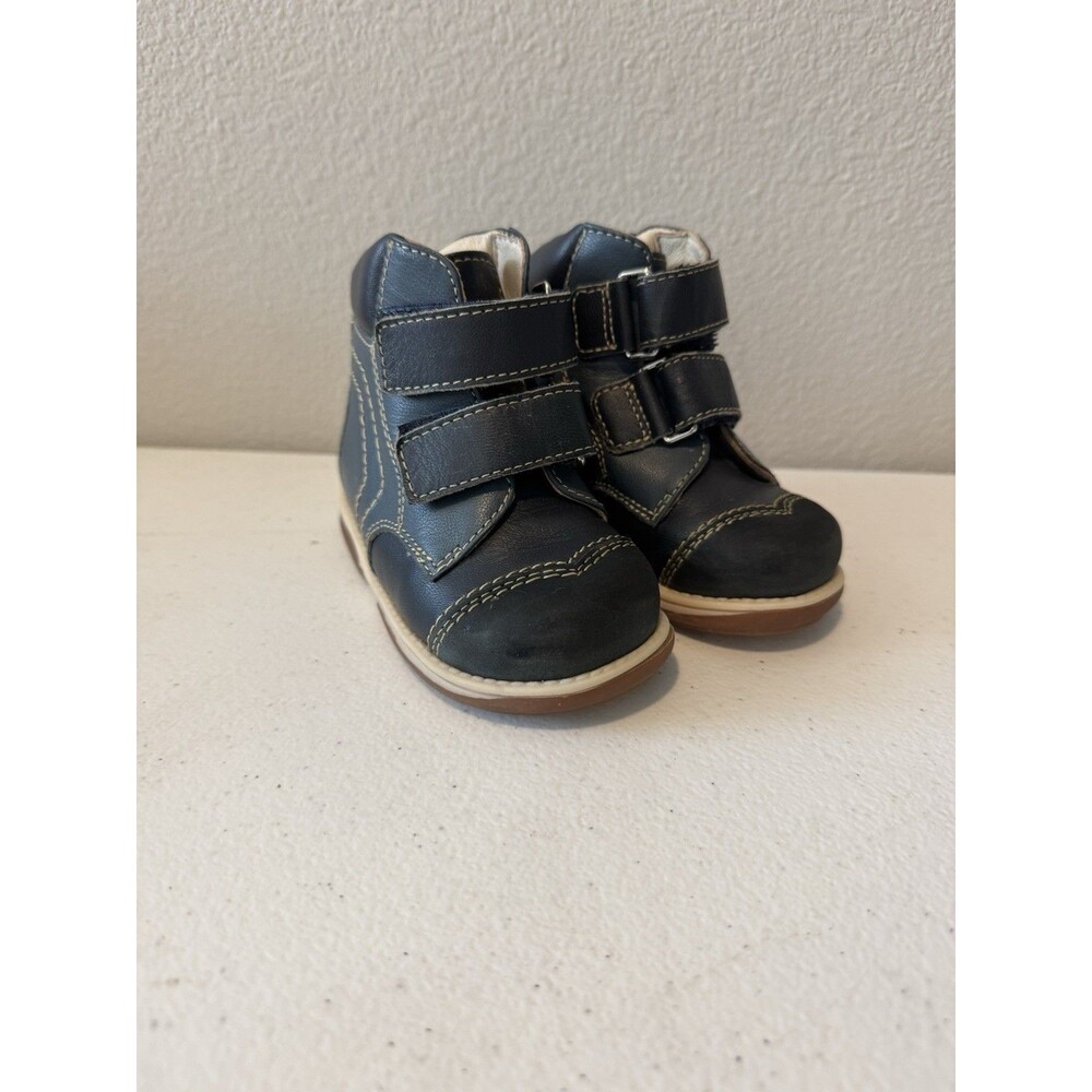 Memo Orthopedic Toddler Shoes Size 22 Navy Leather Ankle Boots